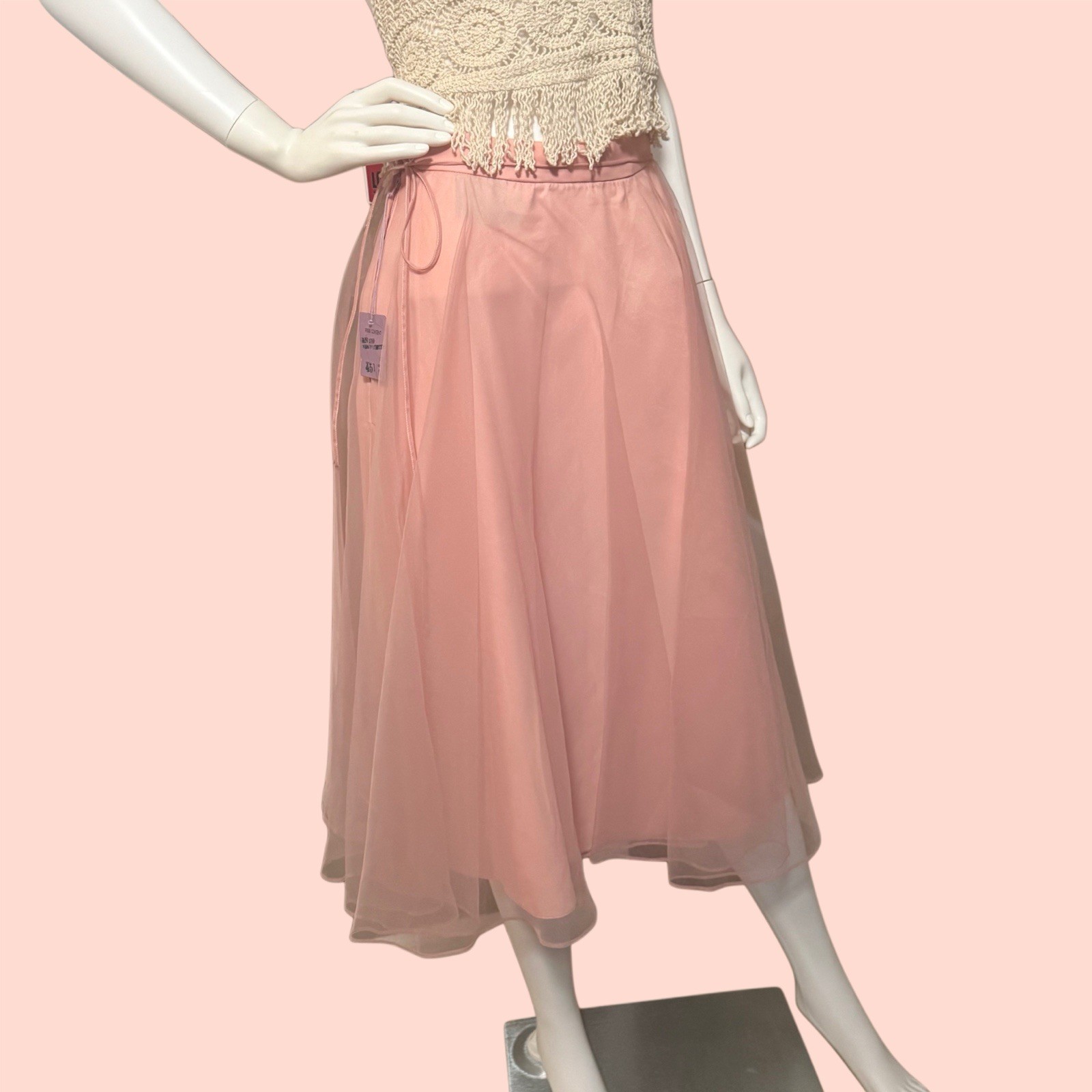Vintage 1950’s Pink Tulle Midi Skirt