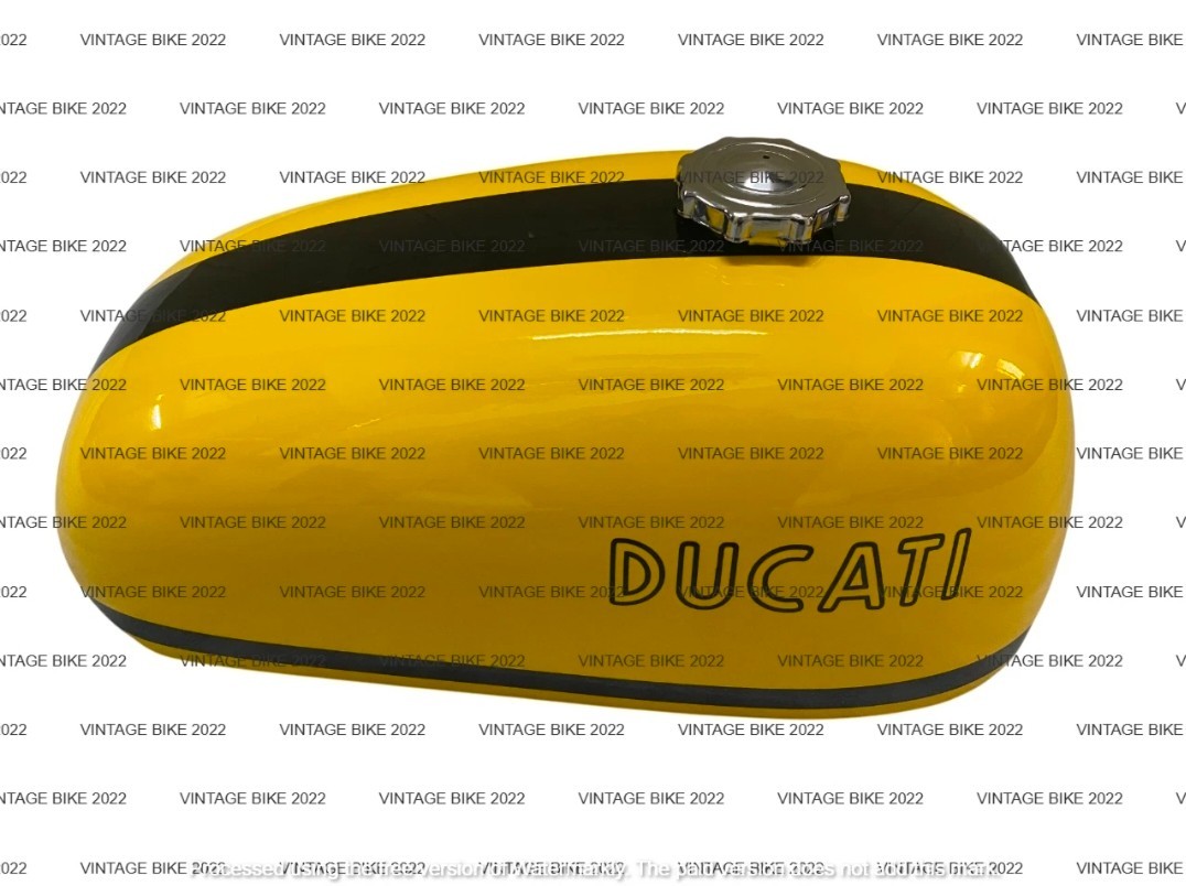 DUCATI 450 RT 450 R/T YELLOW & BLACK STEEL GAS FUEL PETROL TANK WITH CAP/COMPATI