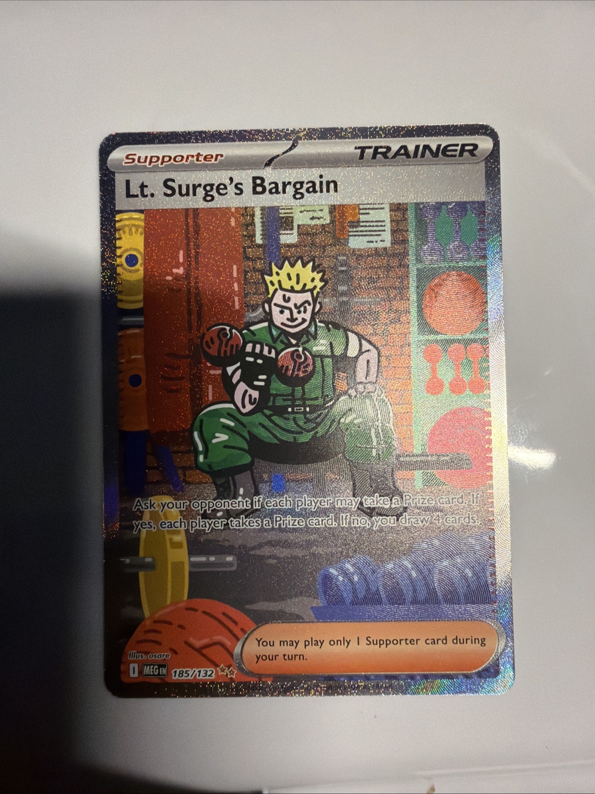 Pokemon Lt. Surge\'s Bargain Holo Sir 185/132 Me01: Mega Evolution