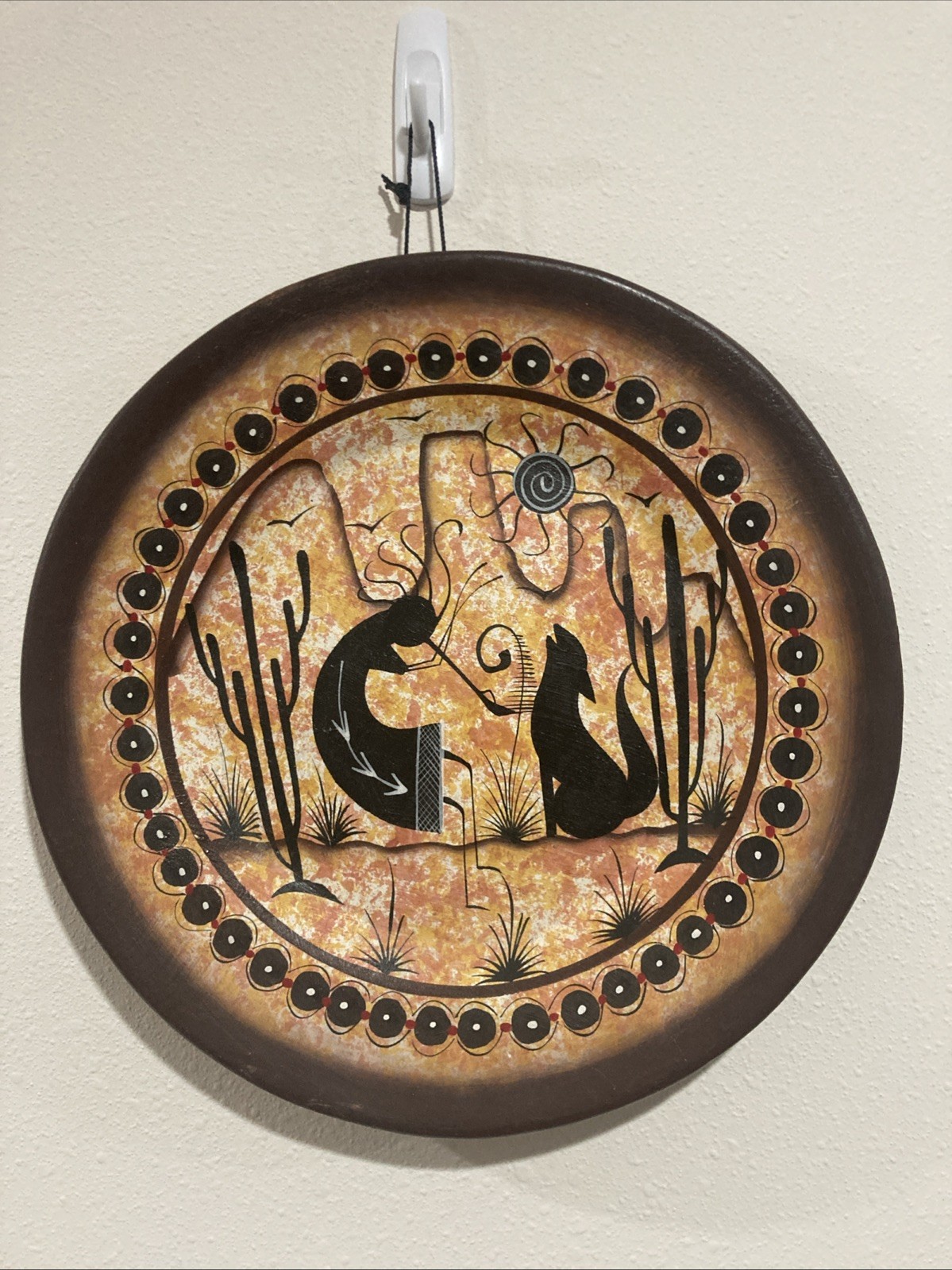 Vintage Mexican Pottery Large 12.5” Handpainted Wall Art/Plate Vintage Mexican Pottery Large 12.5” Handpainted Wall Art/Plate