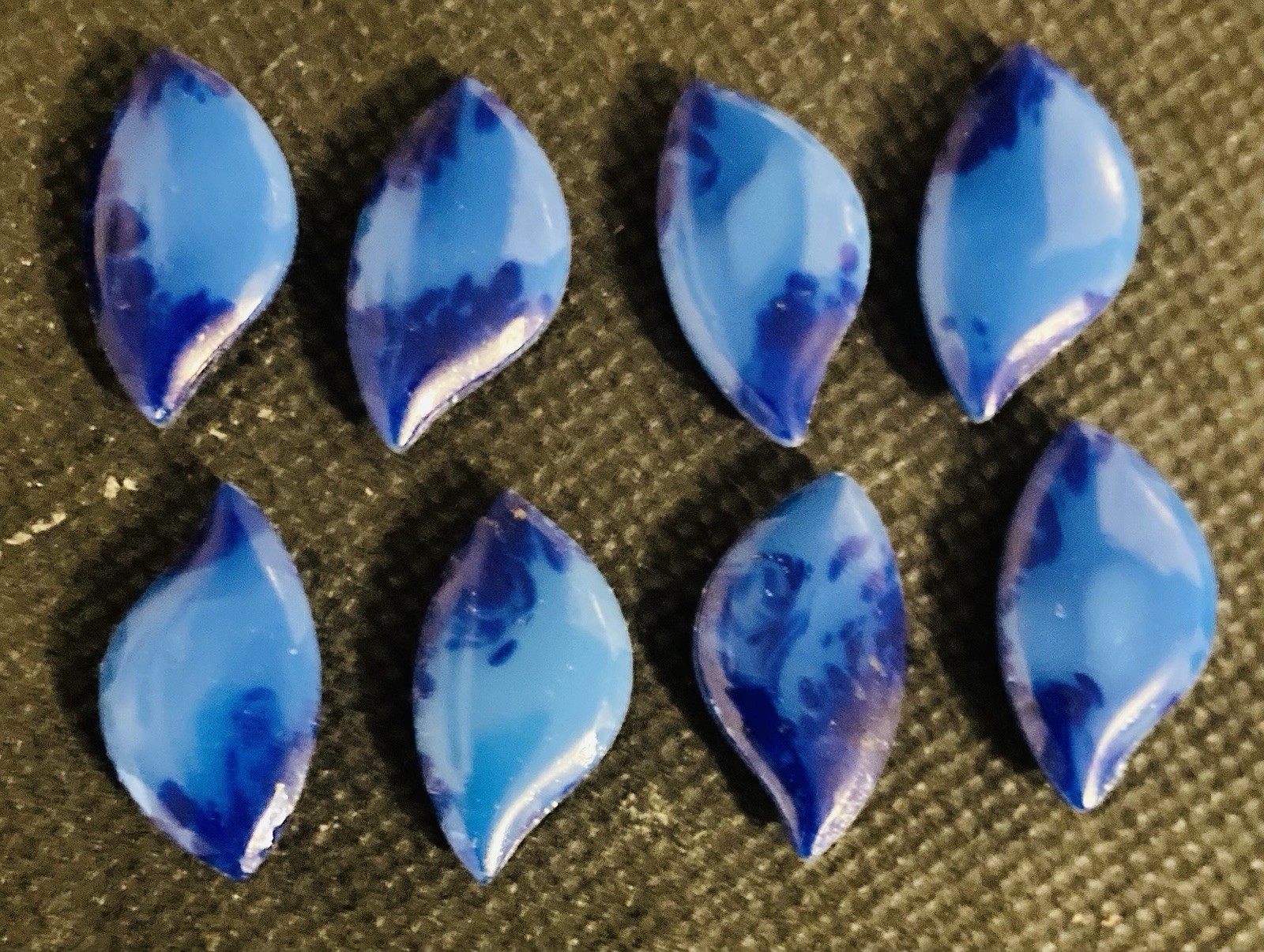 Germany 1950\'s Lapis Lazuli Colored 23mm Glass Cabochons Set of 8 Germany 1950\'s Lapis Lazuli Colored 23mm Glass Cabochons Set of 8