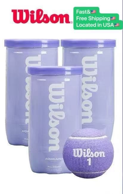 6 Pcs ( 3 CAN ) WILSON INTRIGUE PURPLE Tennis Balls, High Elastic Training Balls 6 Pcs ( 3 CAN ) WILSON INTRIGUE PURPLE Tennis Balls, High Elastic Training Balls