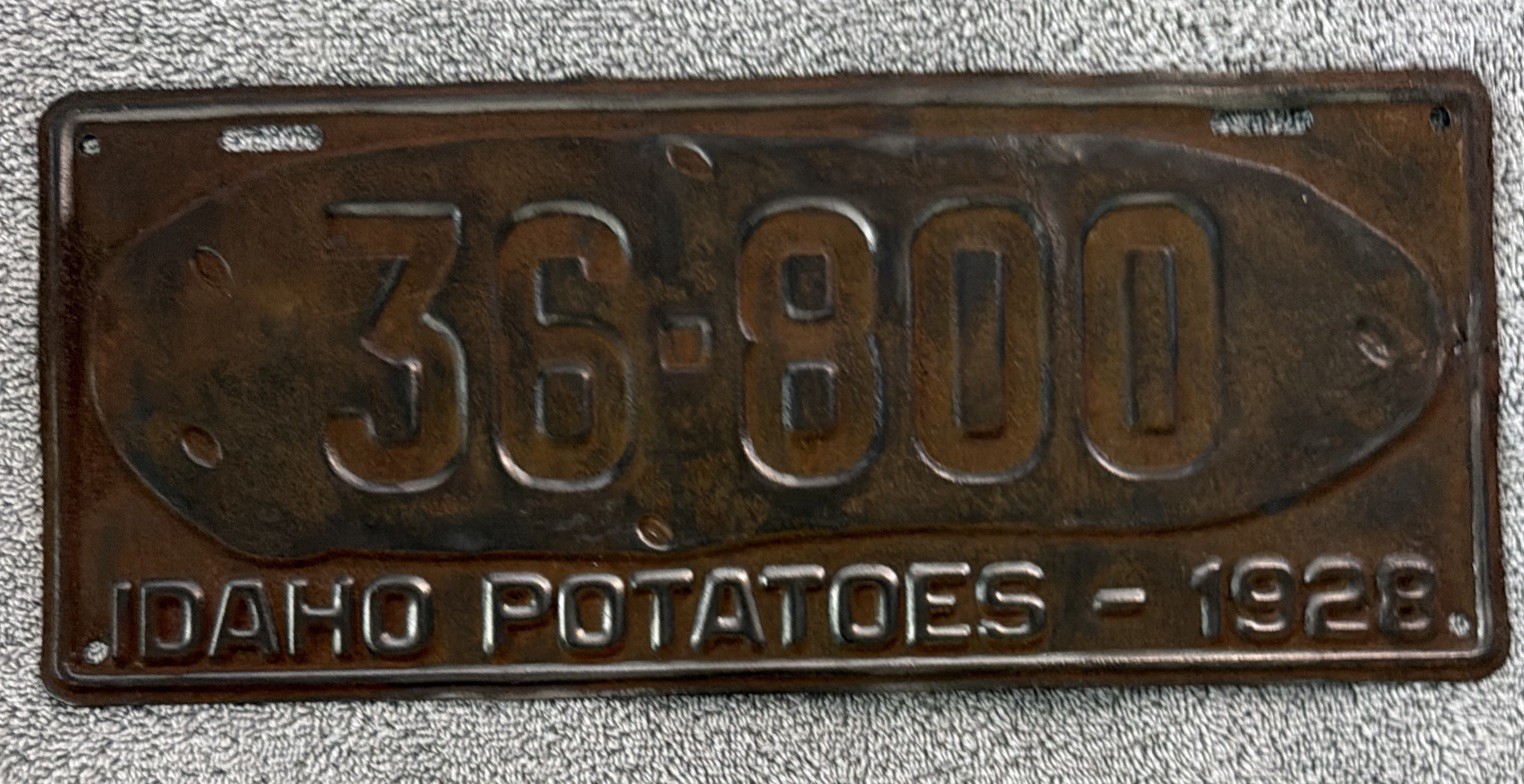 Vintage Idaho Potato 1928 License Plate Vintage Idaho Potato 1928 License Plate