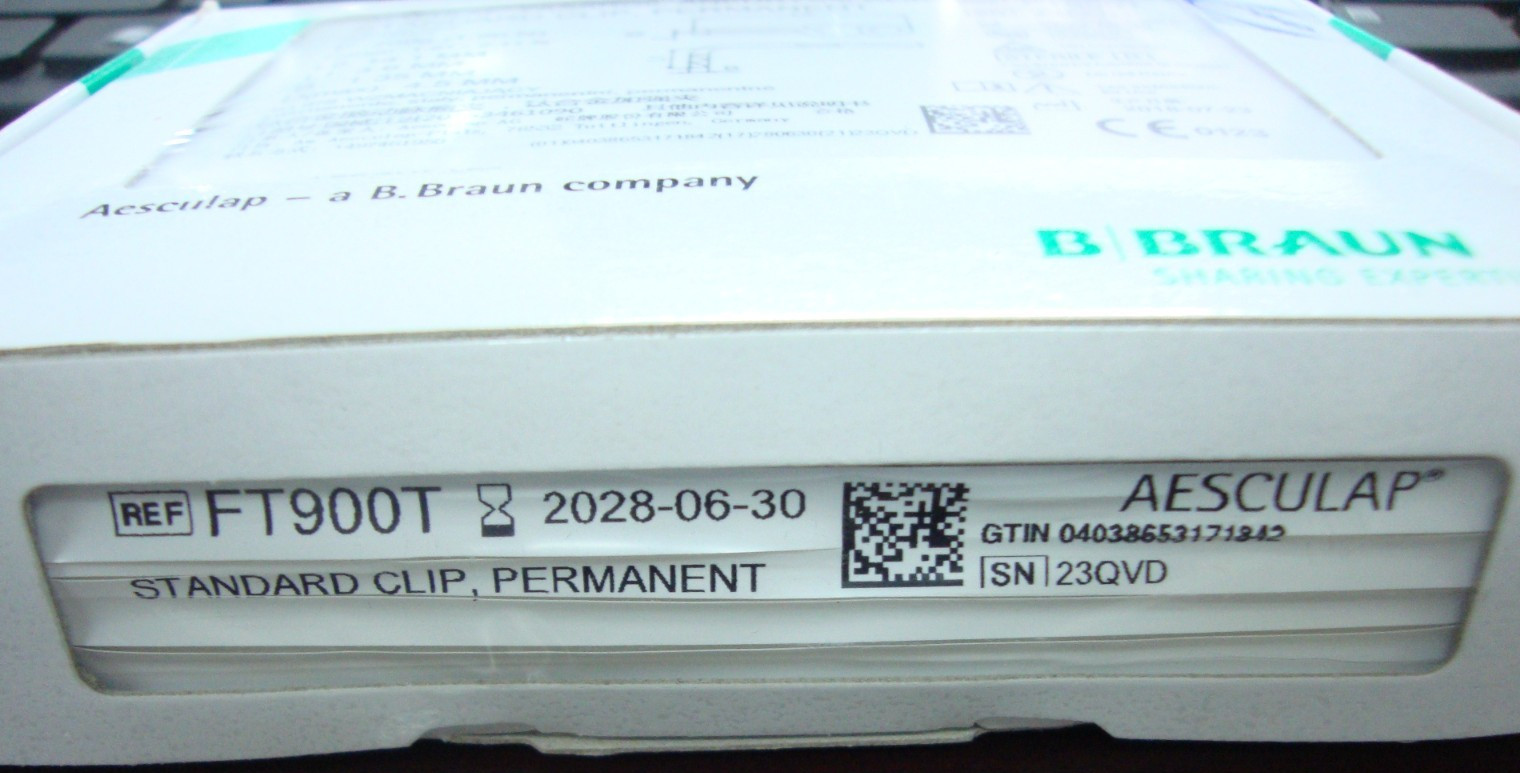 Aesculap Yasargil, Aneurysm Clip, Standard, Permanent, Titanium - FT900T Aesculap Yasargil, Aneurysm Clip, Standard, Permanent, Titanium - FT900T