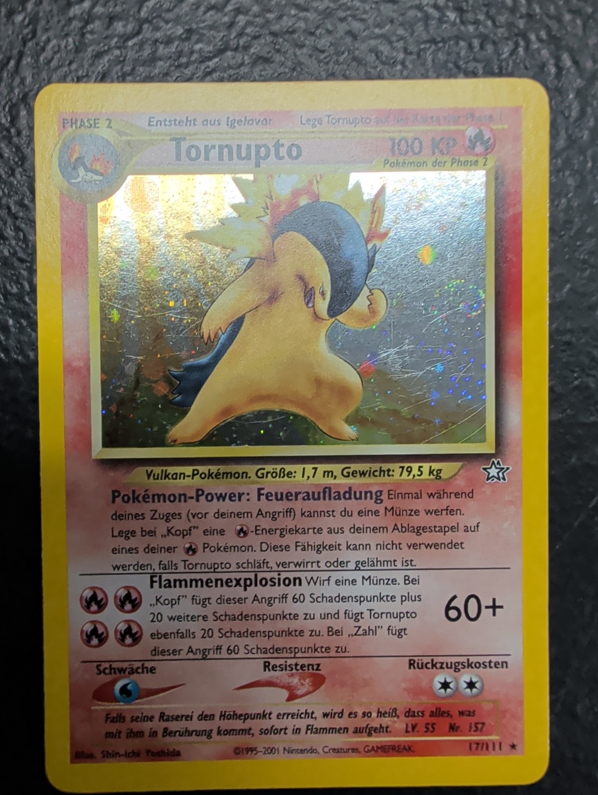 Pokemon Neo Gen Typhlosion Swirl Holo Rare 17/111 Unlimited 17/111- GERMAN LP/NM