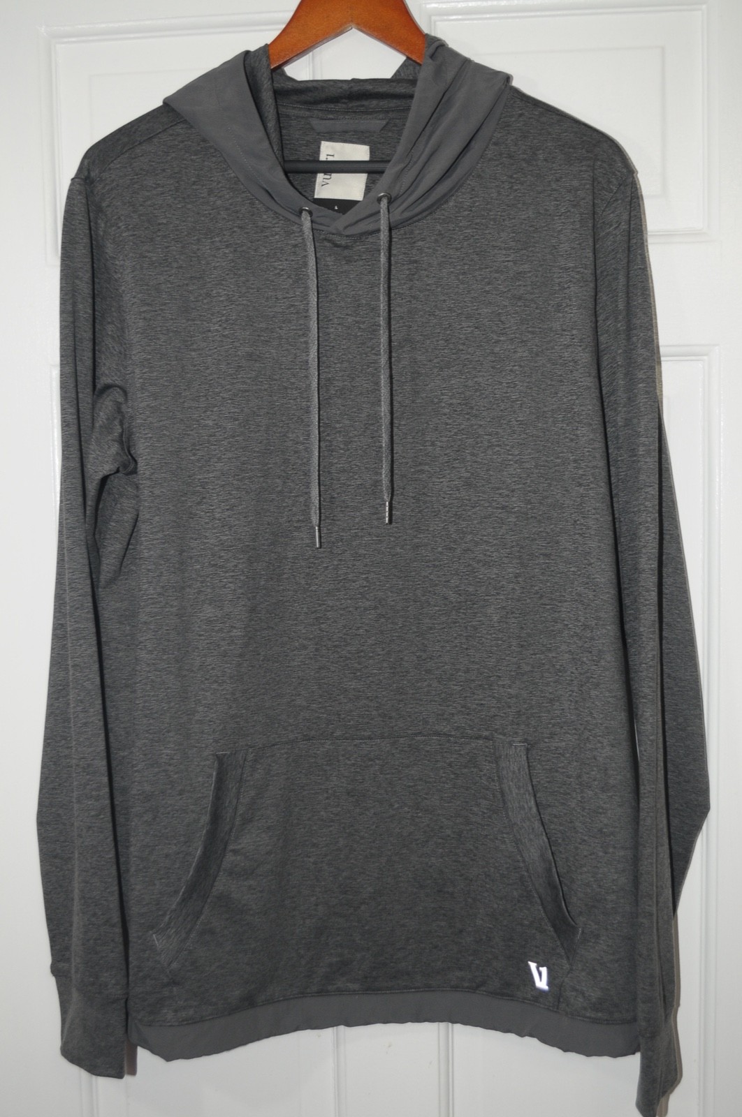 Vuori Sunday Element Hoodie Mens Large Grey Heathered Stretch Pullover V264 Vuori Sunday Element Hoodie Mens Large Grey Heathered Stretch Pullover V264