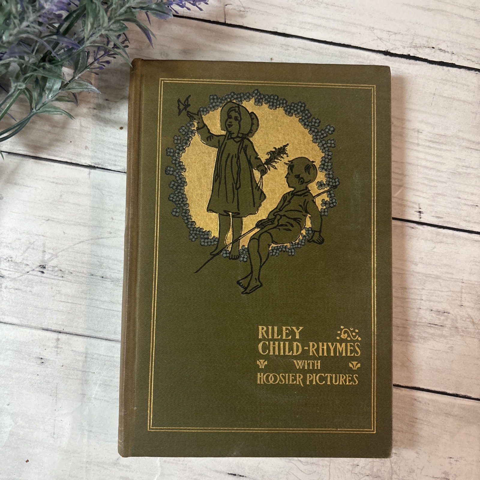 Riley Child Rhymes w Hoosier Pictures Antique 1898 HC Illustrated Poetry Book Riley Child Rhymes w Hoosier Pictures Antique 1898 HC Illustrated Poetry Book