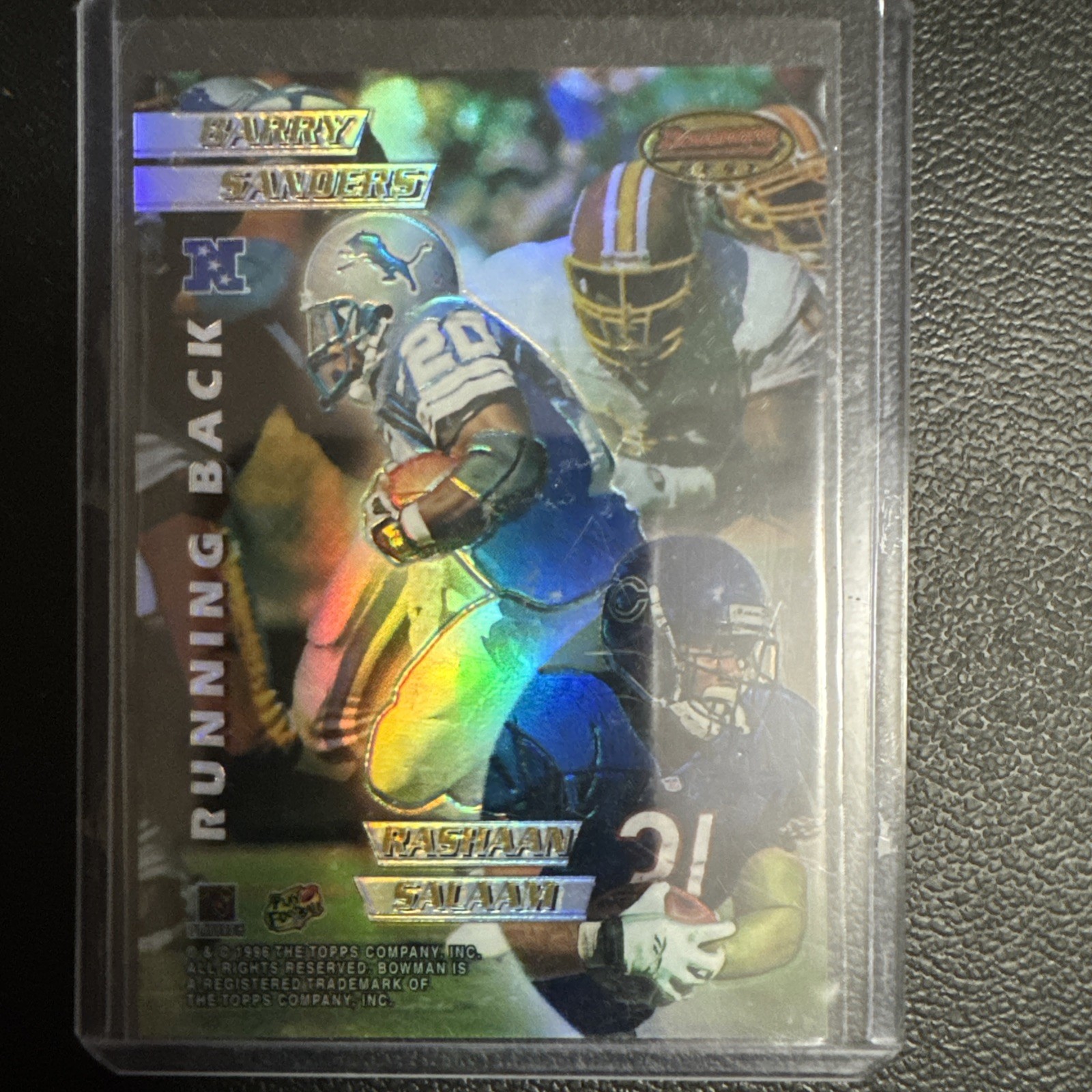 1996 Bowman\'s Best #5 Mirror Imagine Refractor Barry Sanders, Terrell Davis 1996 Bowman\'s Best #5 Mirror Imagine Refractor Barry Sanders, Terrell Davis