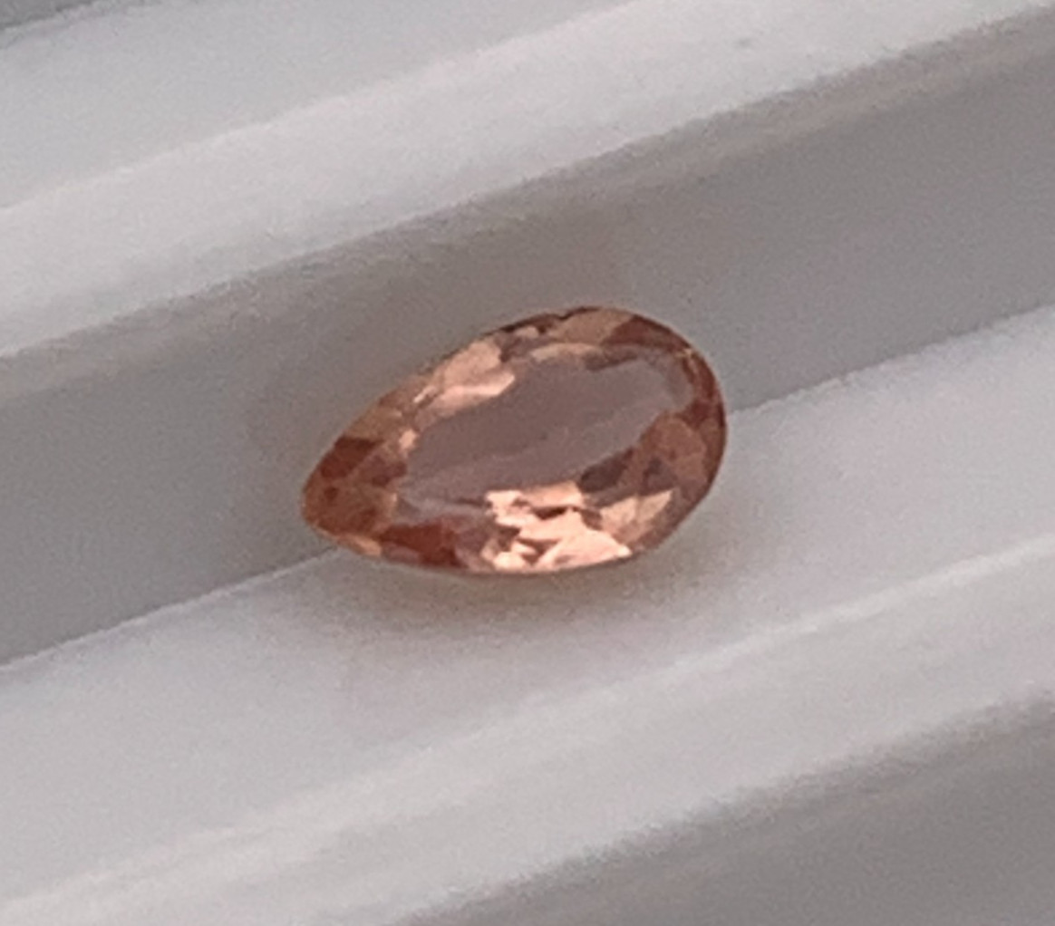 Imperial Topaz 0.49 Ct Clarity IF Pear Cut Natural Peach Brazil I040 Imperial Topaz 0.49 Ct Clarity IF Pear Cut Natural Peach Brazil I040