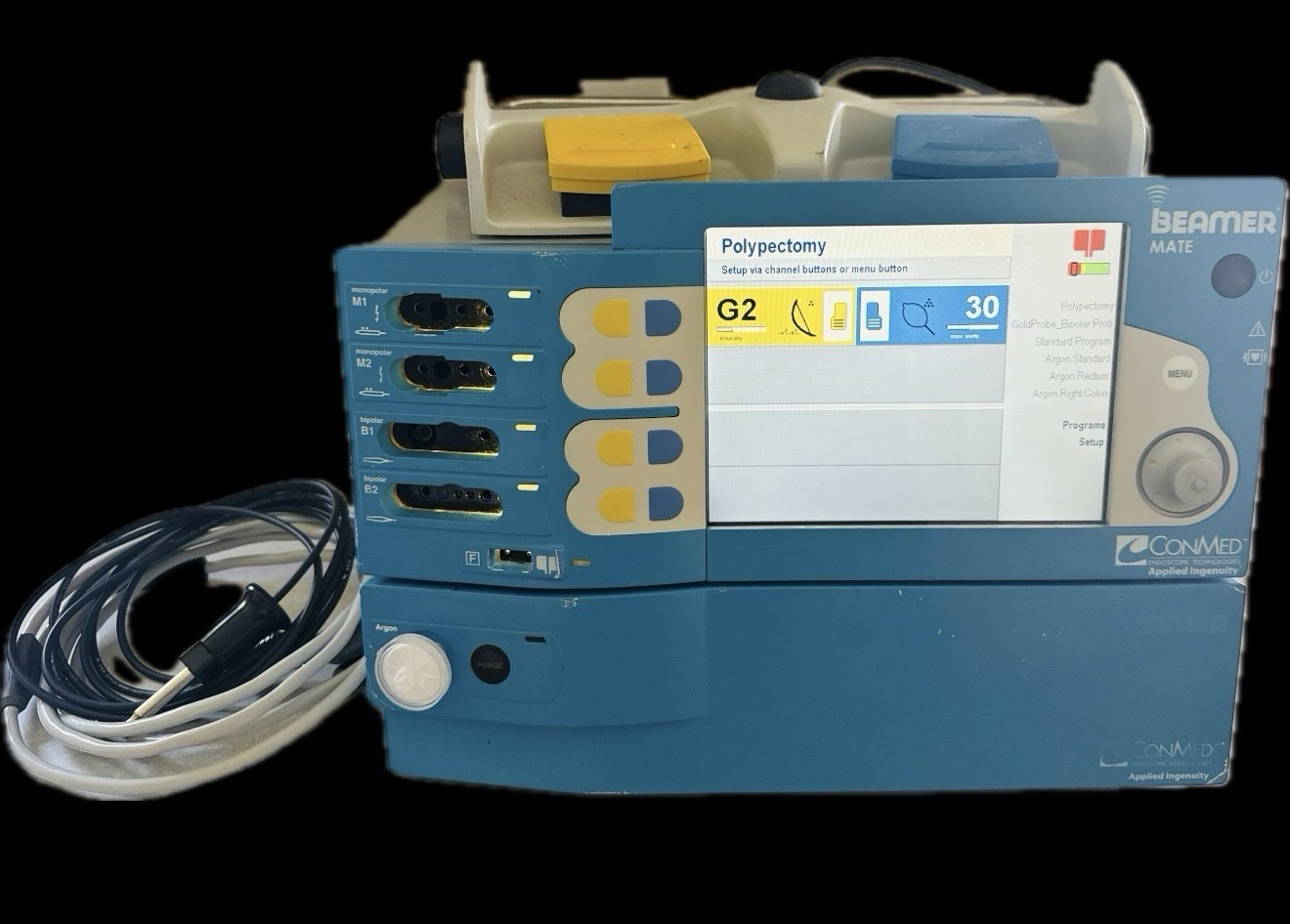 ConMed Beamer® Mate Plus Endoscopic Electrosurgical Platform System w/ Extras ConMed Beamer® Mate Plus Endoscopic Electrosurgical Platform System w/ Extras