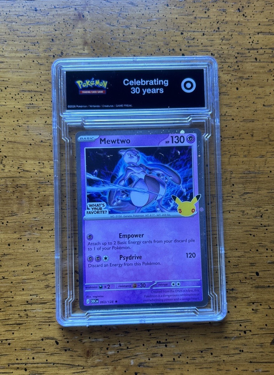 Target Mewtwo Pokemon Promo Family Event 30th Anniversary Inside Collectors Slab Target Mewtwo Pokemon Promo Family Event 30th Anniversary Inside Collectors Slab