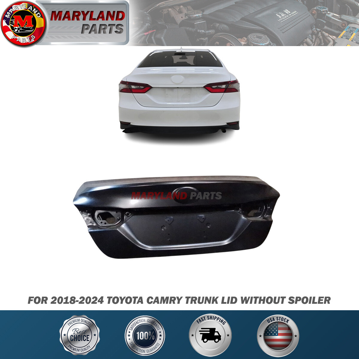 For 2018-2024 Toyota Camry Trunk Lid without Spoiler