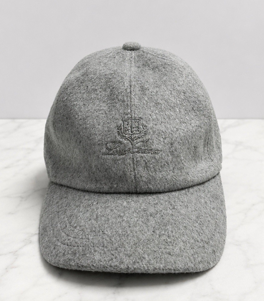 Loro Piana Cashmere Hat Mens XXXL Flannel Melange Storm System Gray Baseball Cap