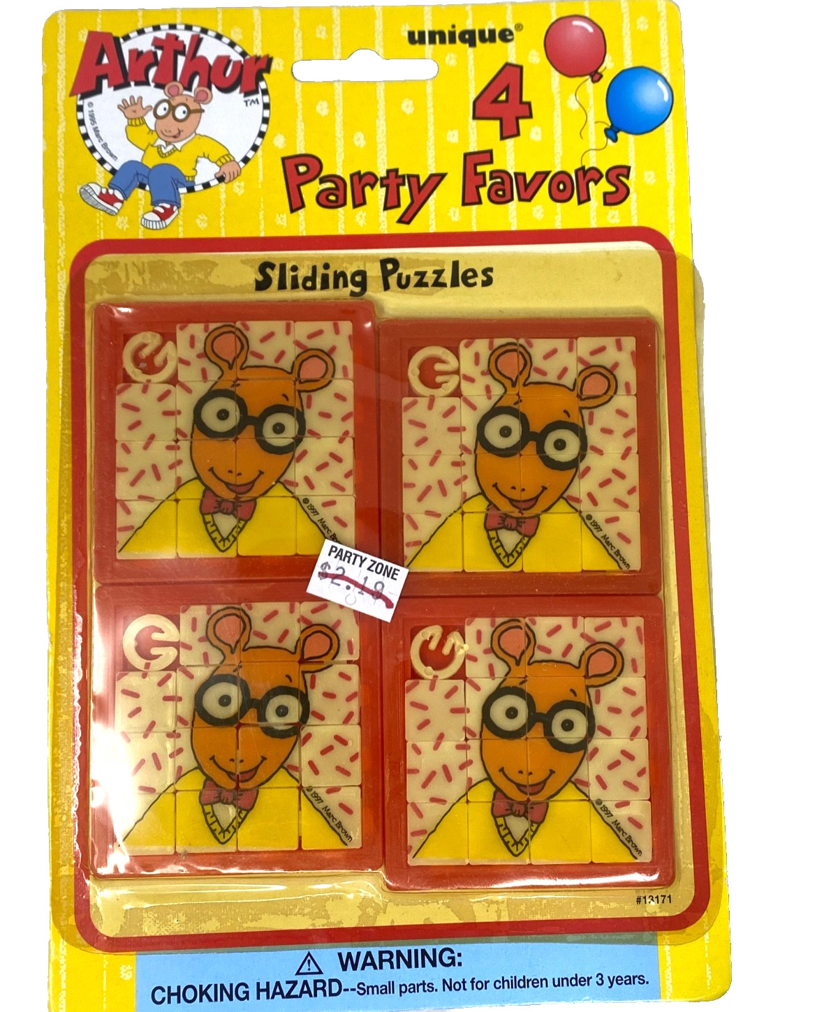 Vintage New 1997 Arthur the Aardvark Sliding Puzzle Party Favors 4 Pack Vintage New 1997 Arthur the Aardvark Sliding Puzzle Party Favors 4 Pack