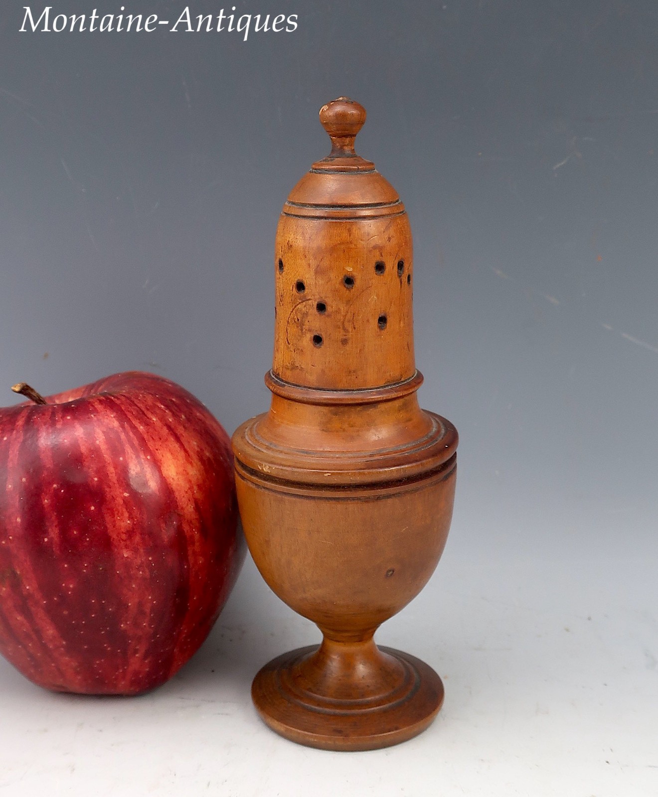 Treenware Muffineer circa 18/19th cent Treenware Muffineer circa 18/19th cent