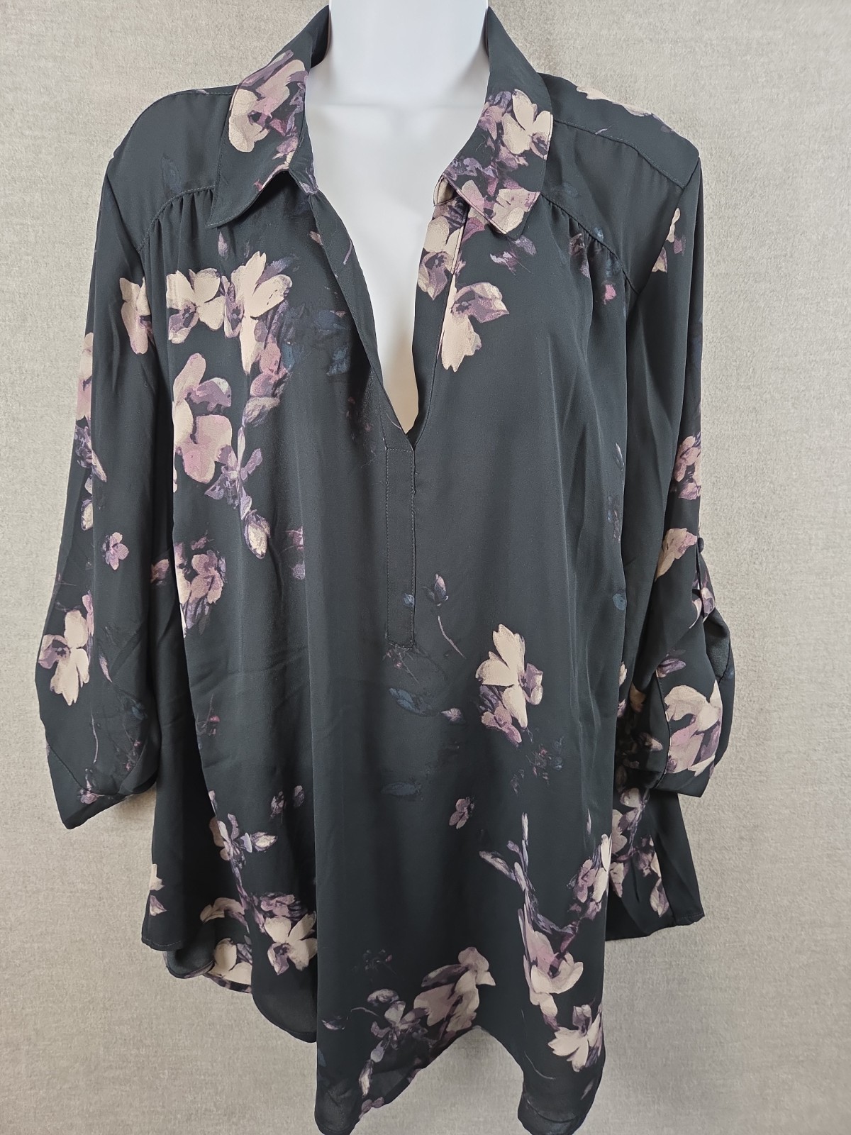Torrid Harper 2X Floral Print Georgette Pullover Collared 3/4 Sleeve Blouse NEW Torrid Harper 2X Floral Print Georgette Pullover Collared 3/4 Sleeve Blouse NEW