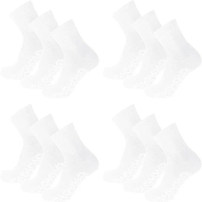 3-12 Pairs Men's Ankle Gripper Non Skid Diabetic Socks Non Binding Loose Fit Top 3-12 Pairs Men's Ankle Gripper Non Skid Diabetic Socks Non Binding Loose Fit Top