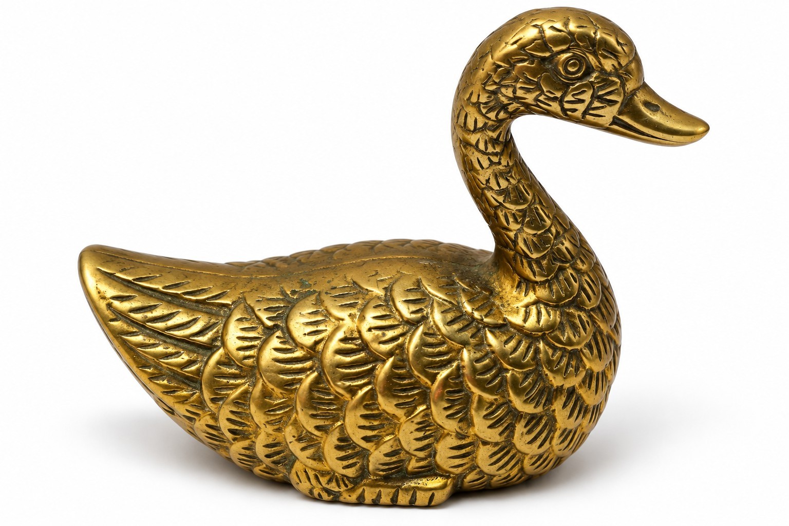 Vintage Cast Brass Duck Figurine 3.5\