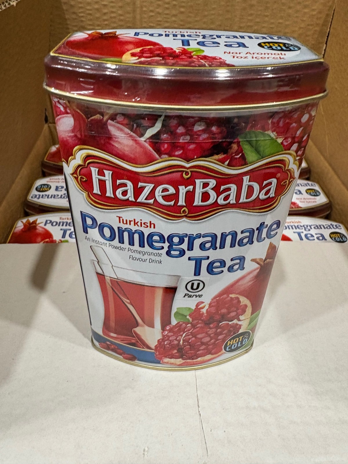 HazerBaba Pomegranate Tea Powder Tin 8.8 oz 250g Turkish Hot Cold Kosher Sealed HazerBaba Pomegranate Tea Powder Tin 8.8 oz 250g Turkish Hot Cold Kosher Sealed