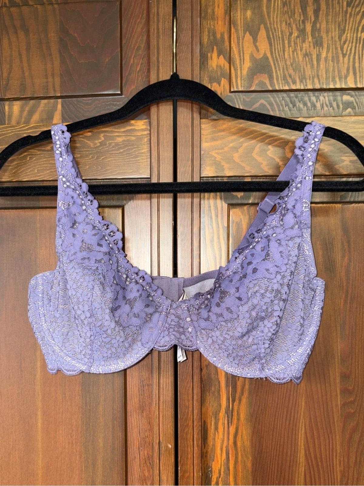 Victoria\'s Secret Body By Victoria Unlined Lace Demi Bra Deep Plum Purple 38D