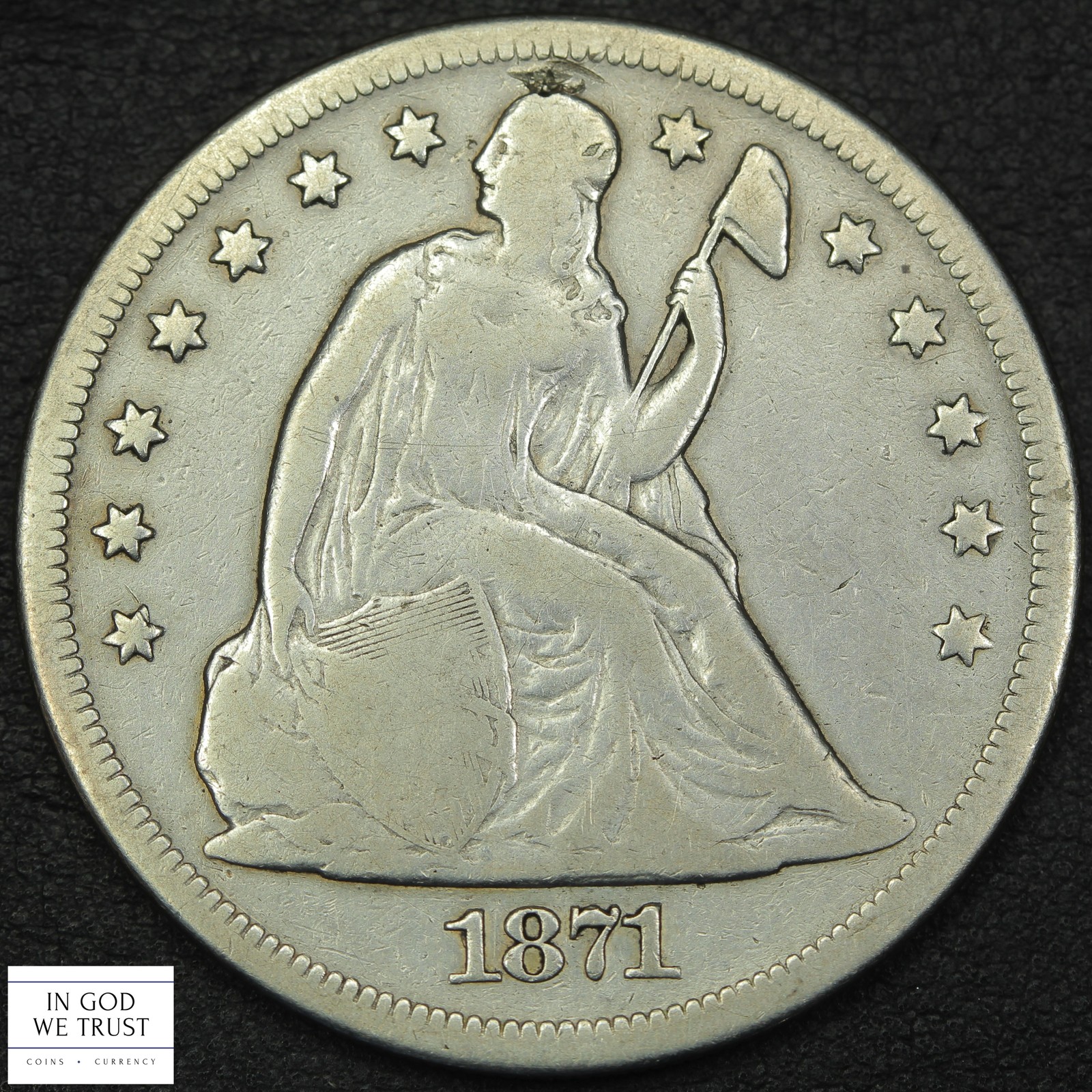 1871 Seated Liberty Silver Dollar $1 1871 Seated Liberty Silver Dollar $1