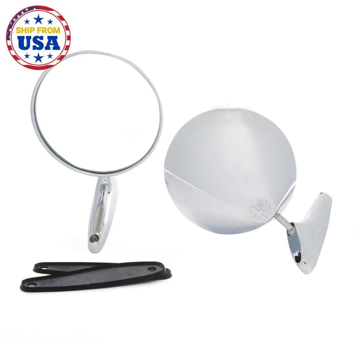 PAIR  STAINLESS DOOR MIRROR NEW LH/RH ( 2pcs ) OPEL OLYMPIA REKORD A B C P III