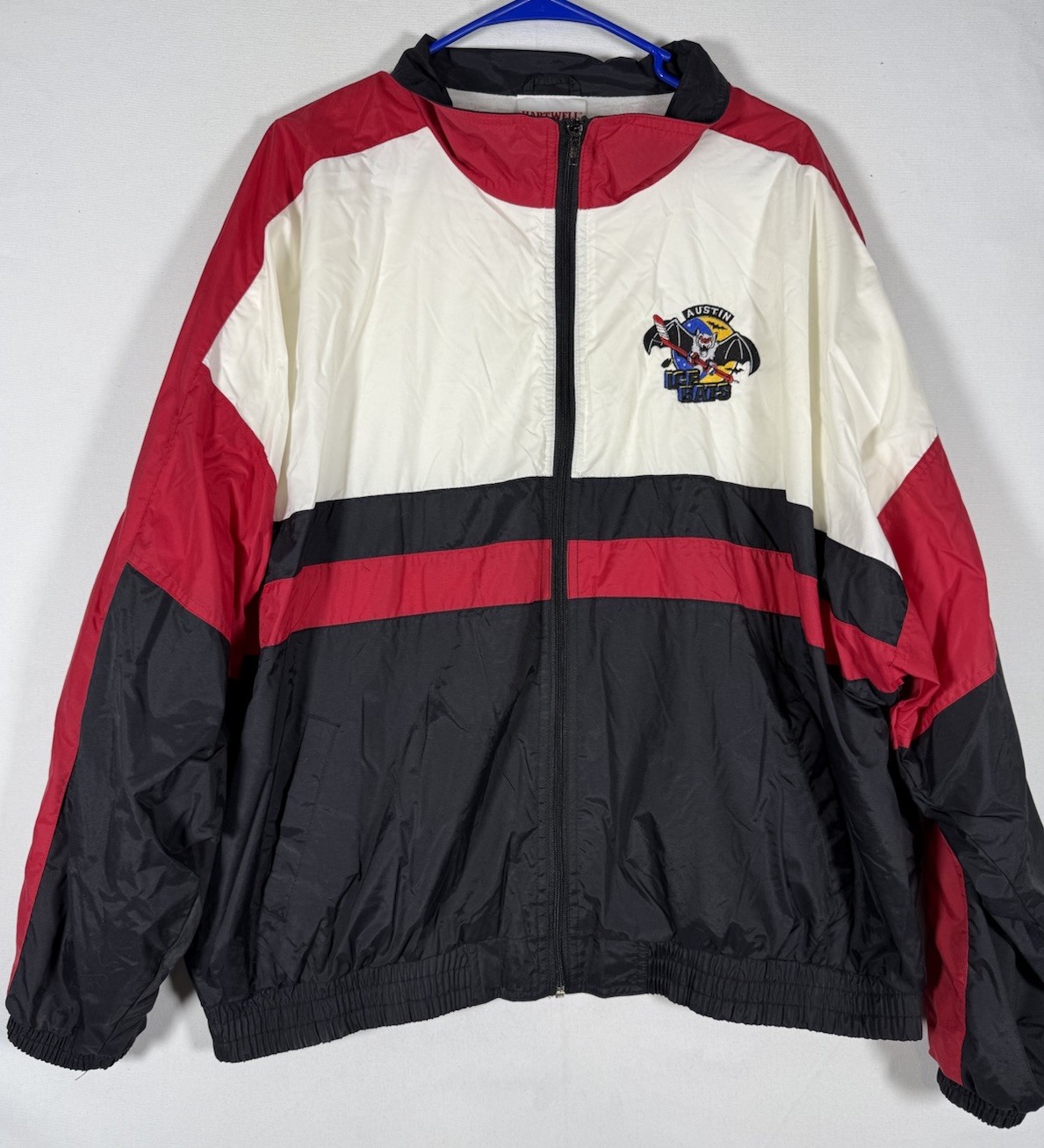 VTG Austin Ice Bats Hockey Full Zip Track Jacket Adult XXL Black Red