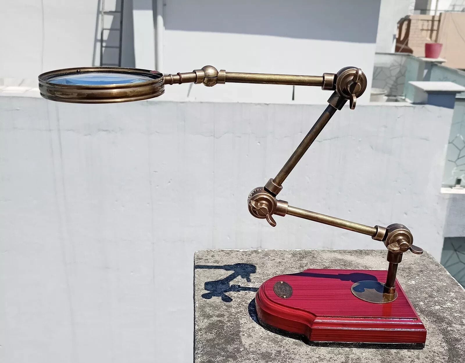 Magnifier Adjustable Antique Brass Magnifying Glass Vintage Nautical Table Decor