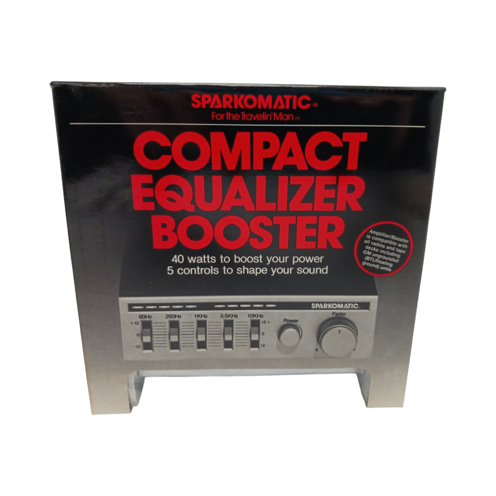 Sparkomatic GE50 Compact Equalizer Booster 40W 5-Band Car Stereo Vintage New Sparkomatic GE50 Compact Equalizer Booster 40W 5-Band Car Stereo Vintage New