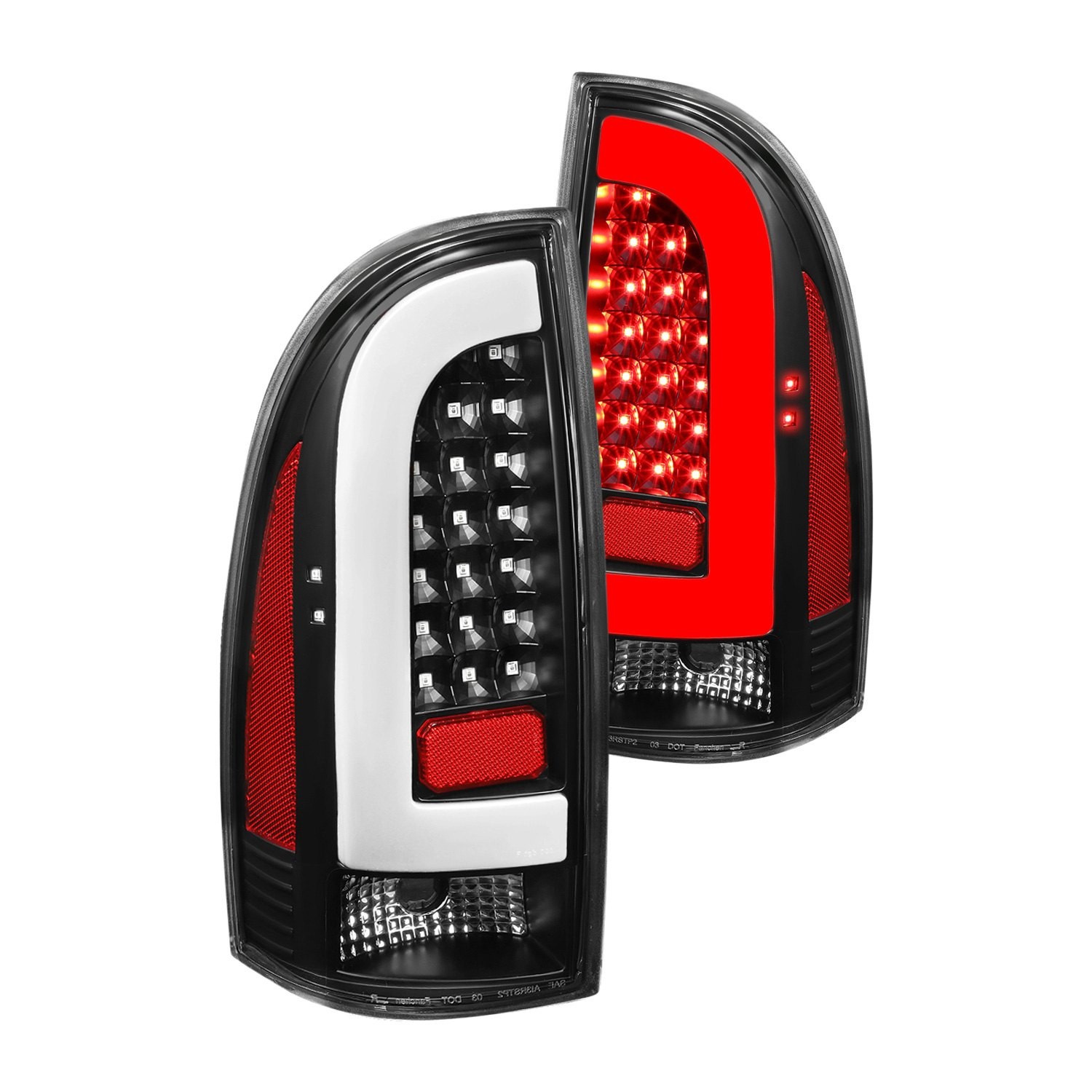 For Toyota Tacoma 2005-2015 Lumen 88-1001356 Black Fiber Optic LED Tail Lights