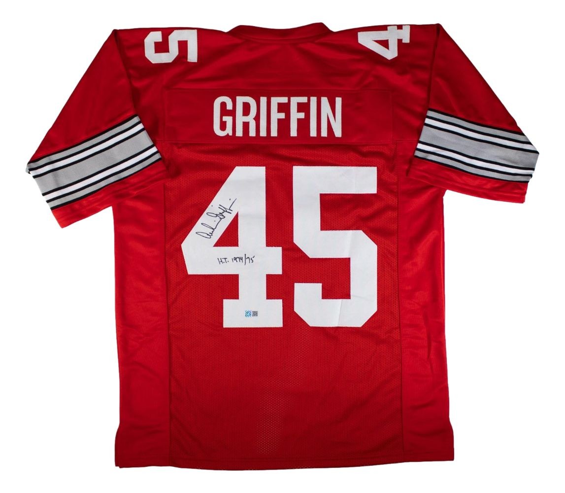 Archie Griffin Ohio State Signed Red Football Jersey HT 1974/75  GTSM