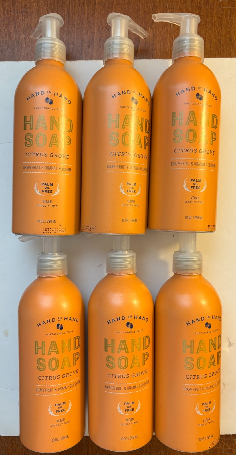 Hand in Hand Liquid Hand Soap Citrus Grove 10oz pump *LOT OF 6* Hand in Hand Liquid Hand Soap Citrus Grove 10oz pump *LOT OF 6*