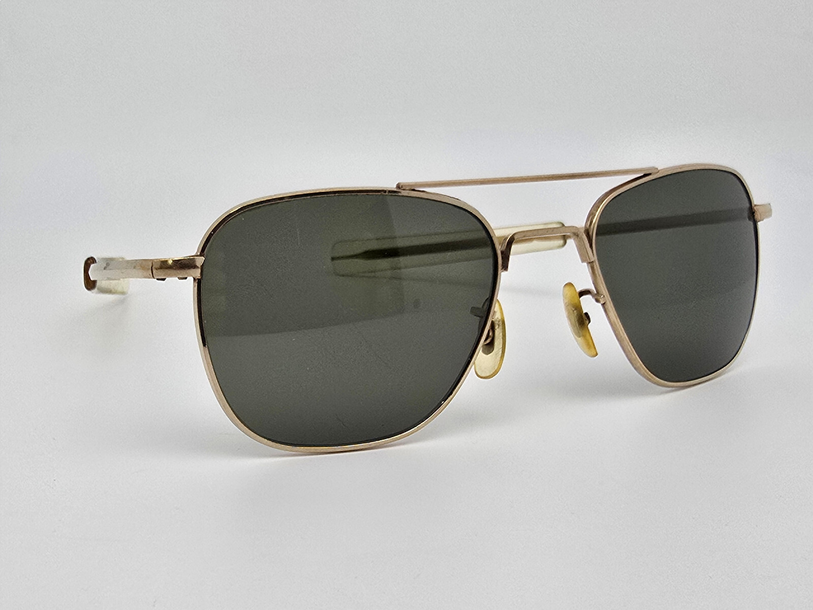 American Optical AO HGU-4/P Gold Grey Lens Aviator Military Sunglasses