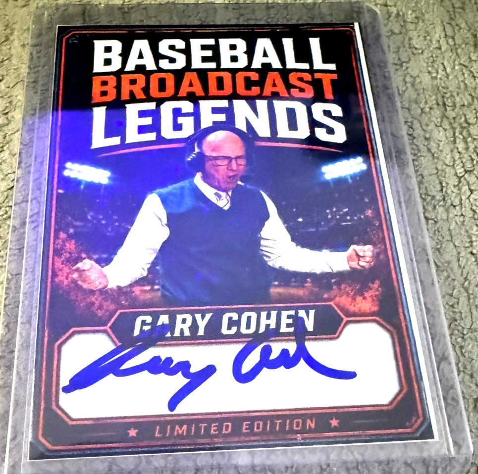 Gary Cohen Signed on Card Autograph (2026 New York Mets Broadcaster Auto)