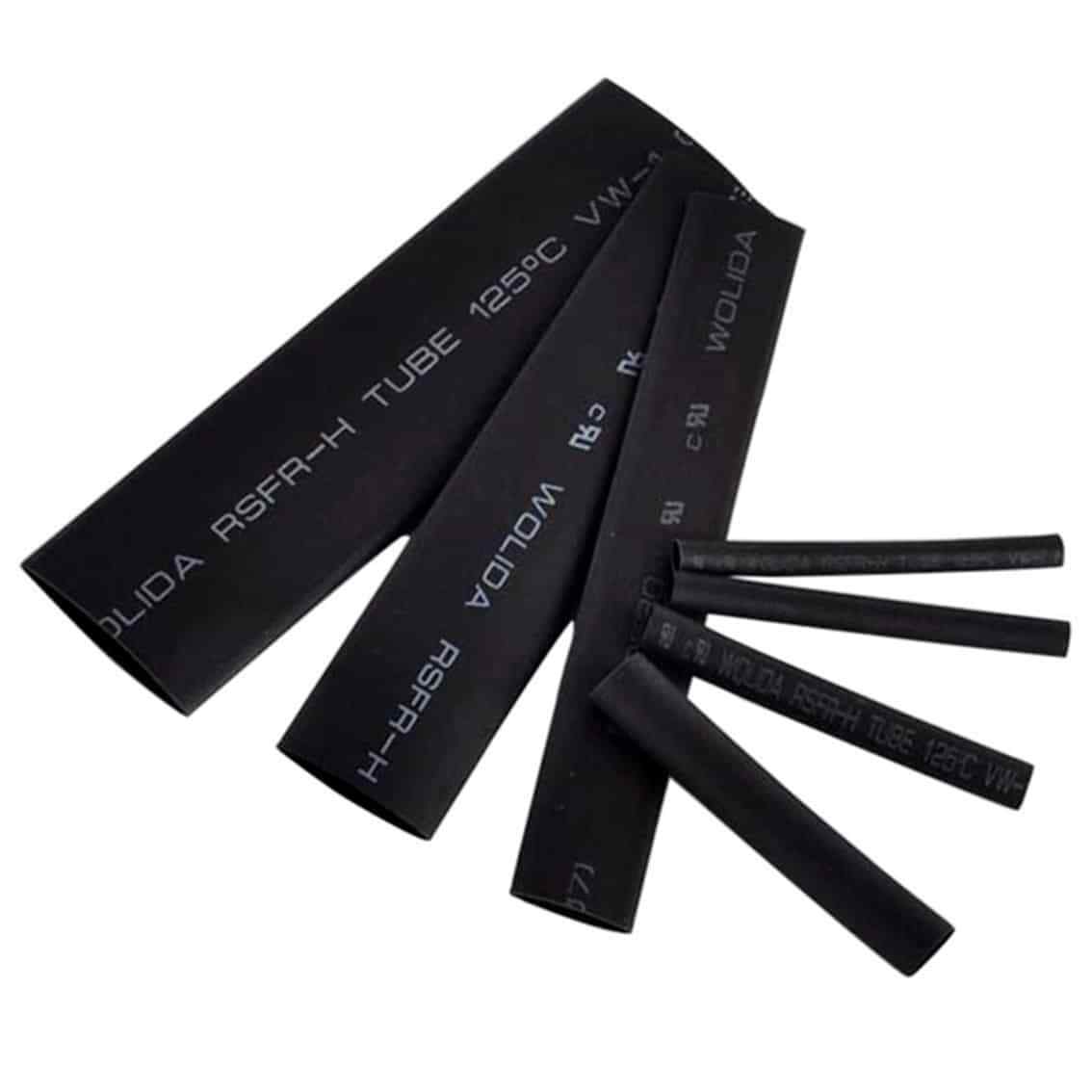 127 Piece Black Heat Shrink Tube Pack - Assorted Sizes