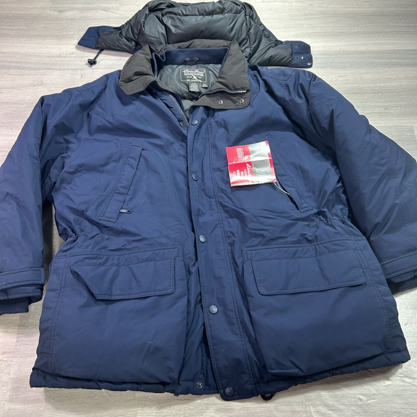 VINTAGE Eddie Bauer Coat Mens 2XL Blue Gore-Tex Ridgeline Down Parka Hooded