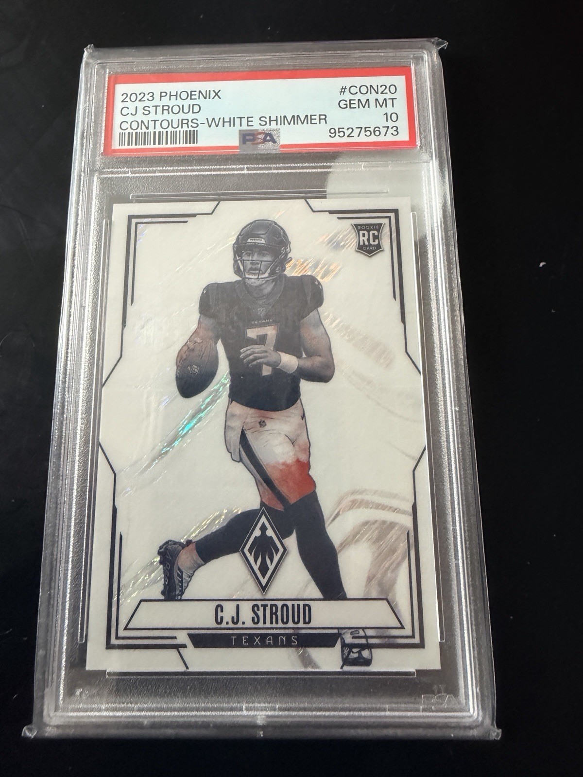 2023 Panini Phoenix C.J. Stroud Contours White Shimmer RC #CON-20 PSA 10 2023 Panini Phoenix C.J. Stroud Contours White Shimmer RC #CON-20 PSA 10