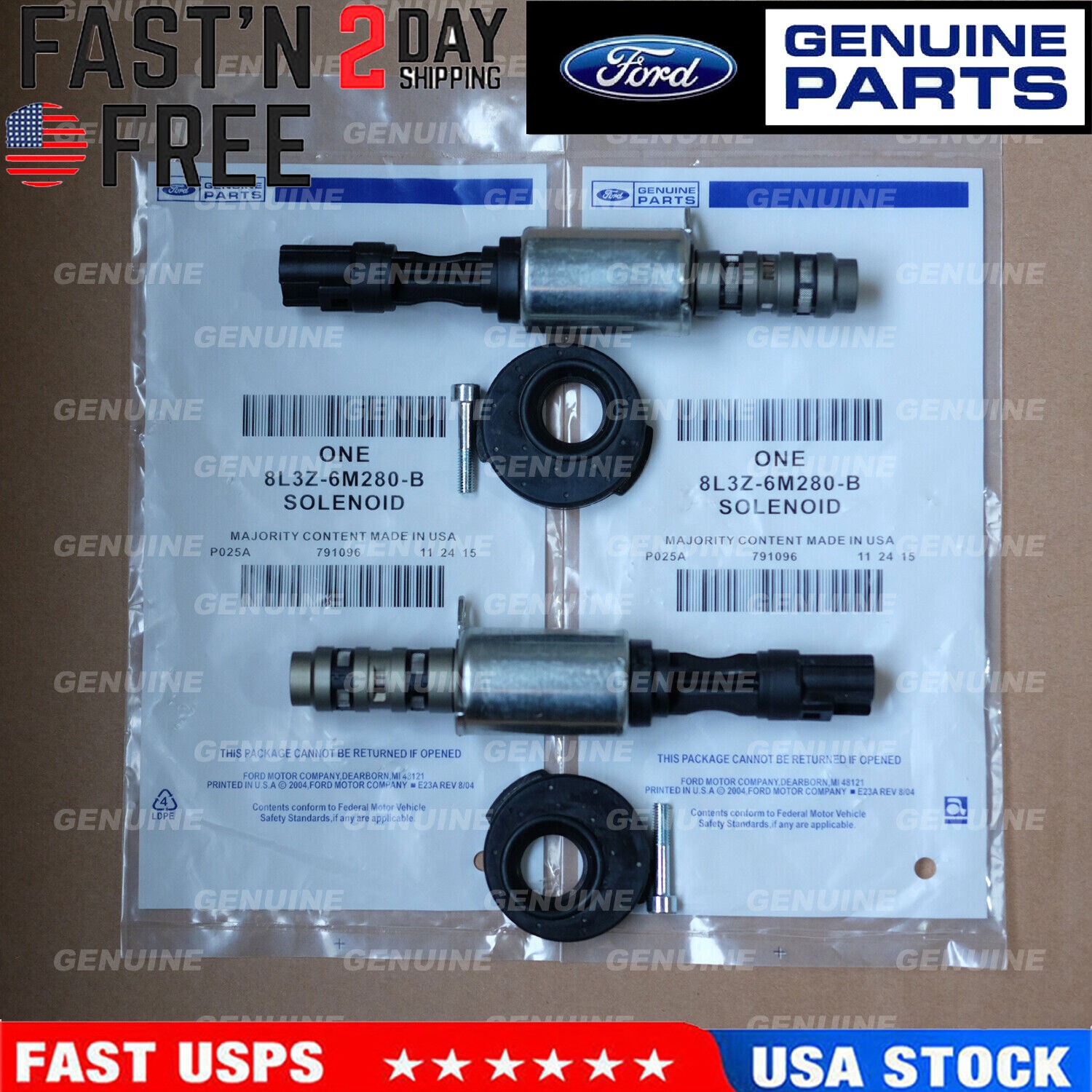 2pcs Genuine VCT Solenoid For 04-10 Ford F-150 Expedition 4.6L 5.4L 8L3Z-6M280-B
