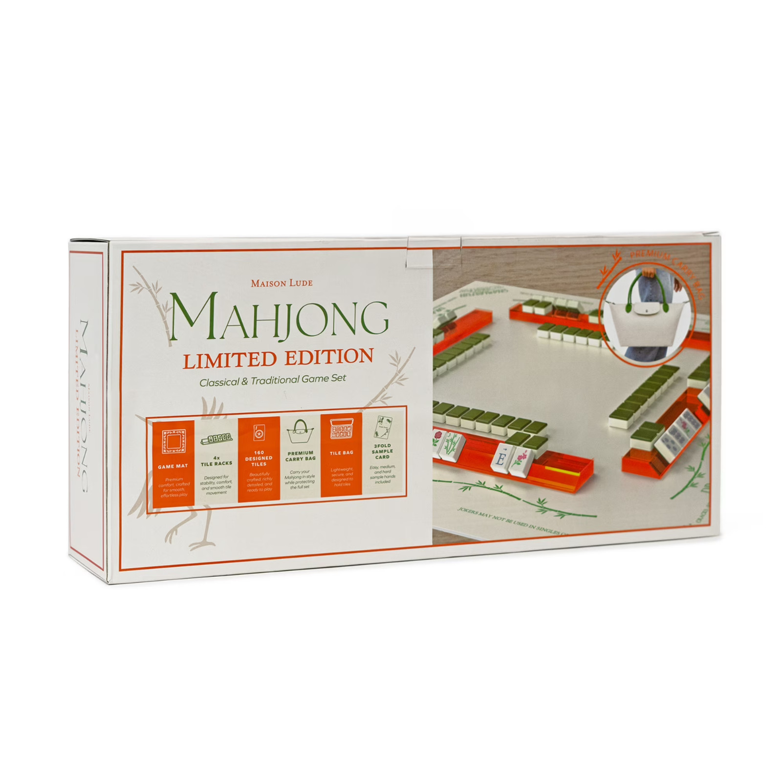 Maison Lude Mahjong Limited Edition 160 Tile Set Premium Mat, Leather Bag SEALED