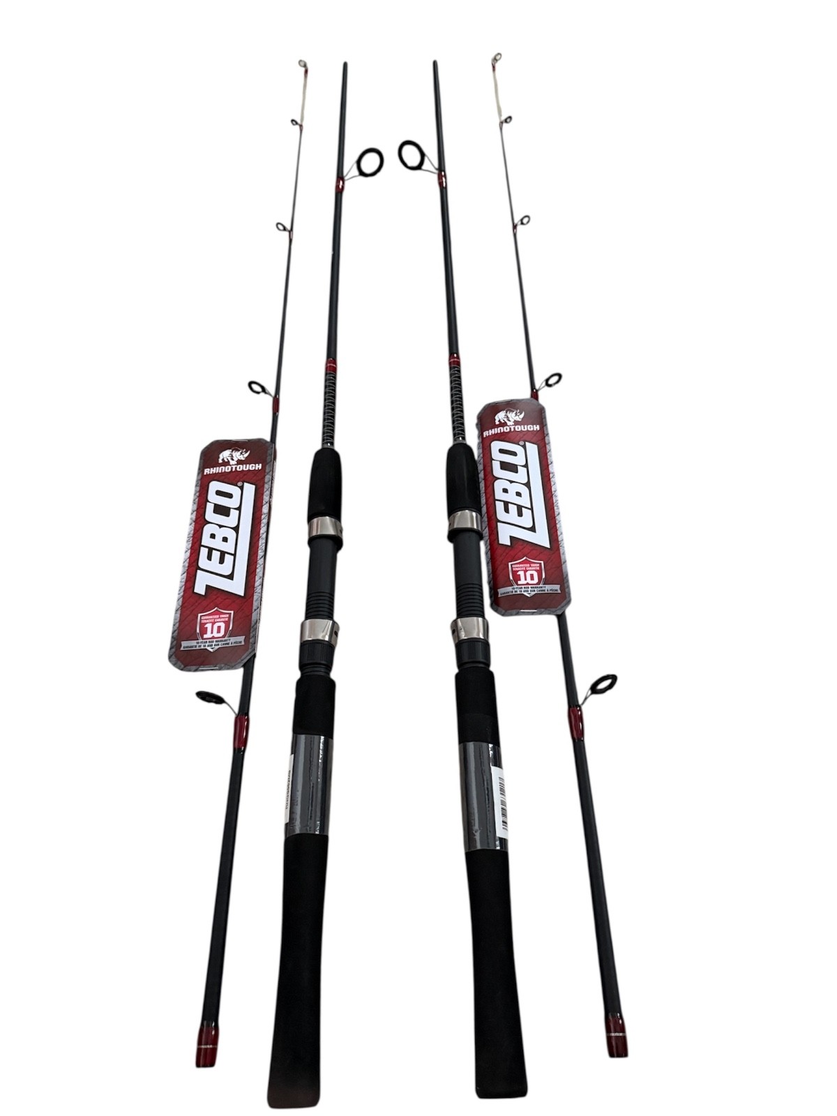 2 LOT Zebco Rhino Tough 6\'6 2pc Spinning Rod RNGs662MB
