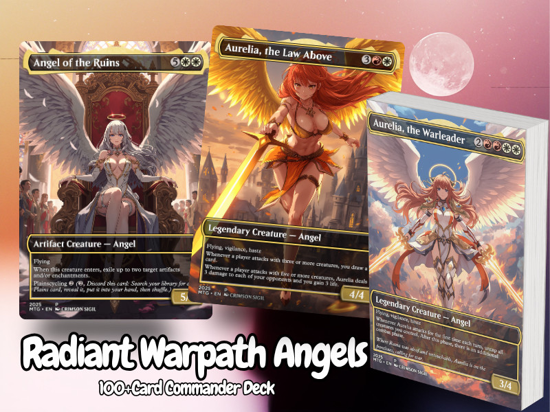 Radiant Warpath Angels Anime Waifu Tribal Proxy EDH Deck | 100 Cards + Tokens