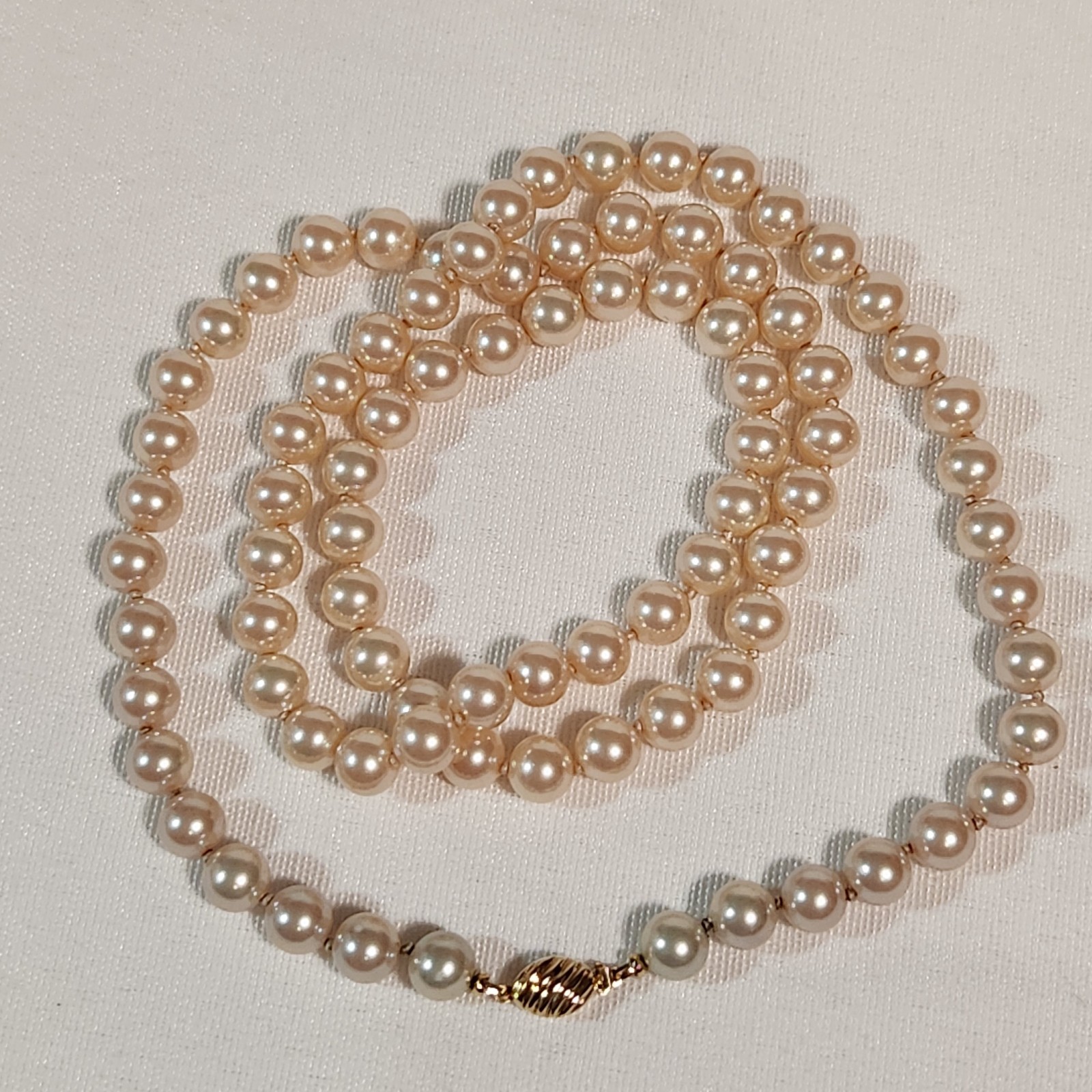 Vintage Marvella Champagne Faux Pearl Necklace 28\