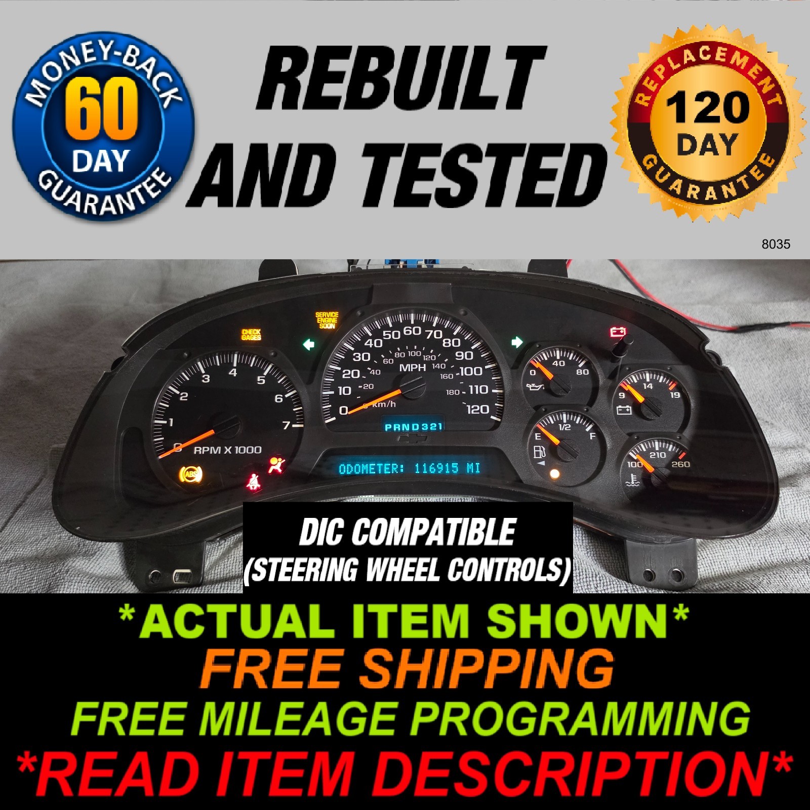 2002-2004 Chevy Trailblazer Gauge Cluster