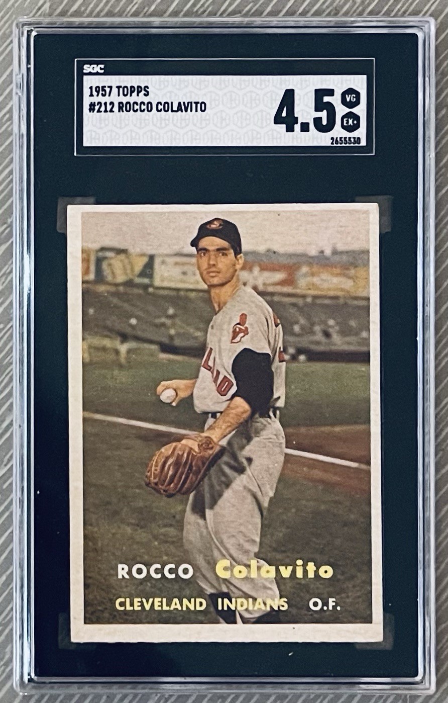 1957 TOPPS ROOKIE ROCCO COLAVITO #212 SGC AUTHENTICATED VG/EXCELLENT PLUS