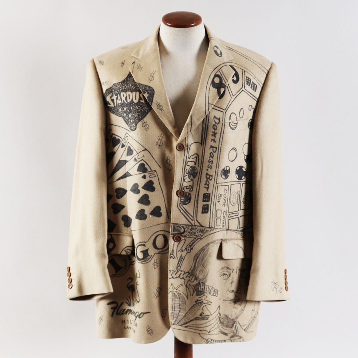 Steve Kaufman Signed Personally Designed Hand-Drawn Art Las Vegas Theme Custo...