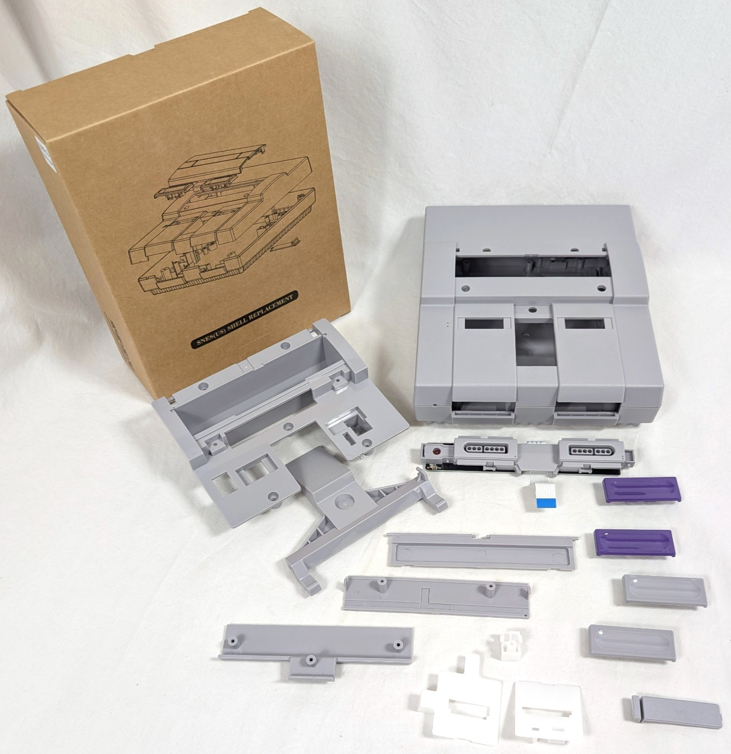 NEW Replacement GRAY Shell Housing for SNES OG Super Nintendo Console System Kit NEW Replacement GRAY Shell Housing for SNES OG Super Nintendo Console System Kit