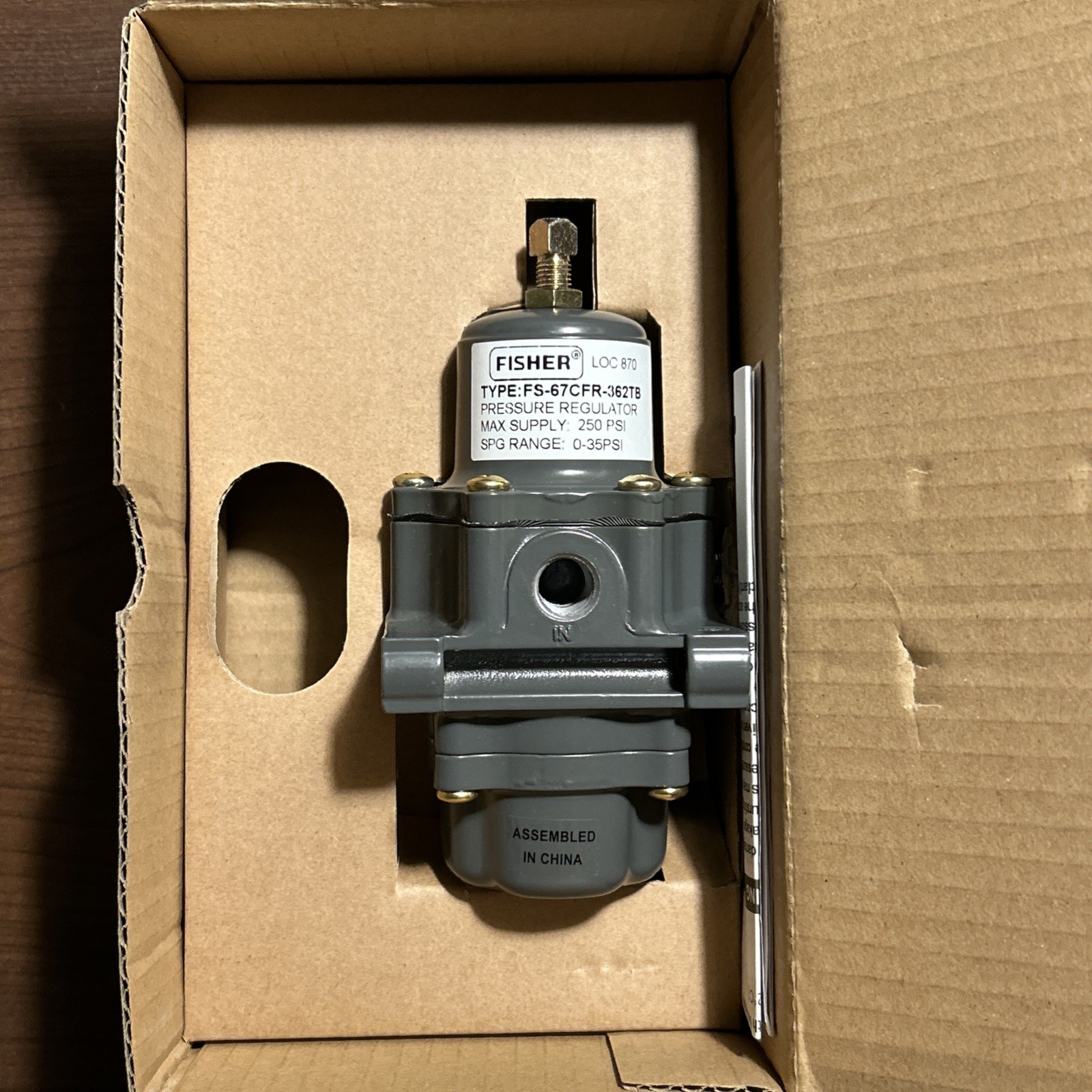 FISHER FS-67CFR-362TB PRESSURE REGULATOR NSNP FISHER FS-67CFR-362TB PRESSURE REGULATOR NSNP