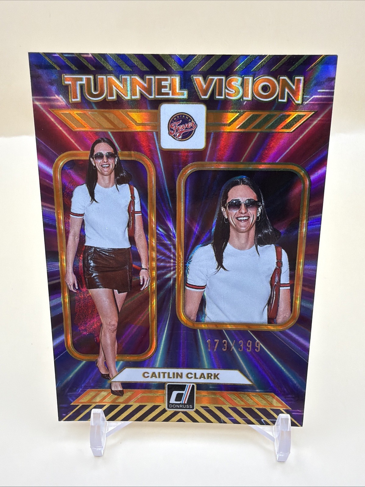 2025 Panini Donruss WNBA - Tunnel Vision Caitlin Clark #1 Orange Laser /399