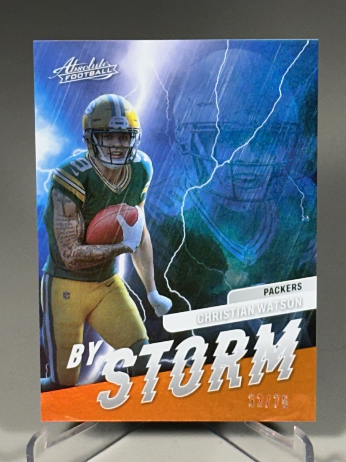 2022 Panini Absolute #BST-15 Christian Watson (RC) Orange 33/75 Green BayPackers 2022 Panini Absolute #BST-15 Christian Watson (RC) Orange 33/75 Green BayPackers