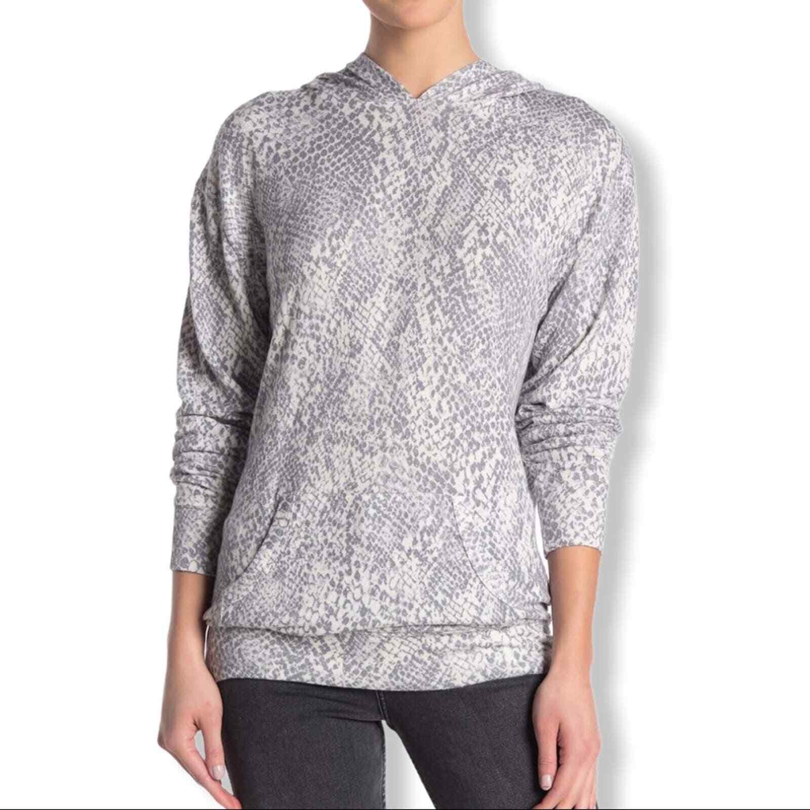 Socialite grey printed tunic hoodie medium new